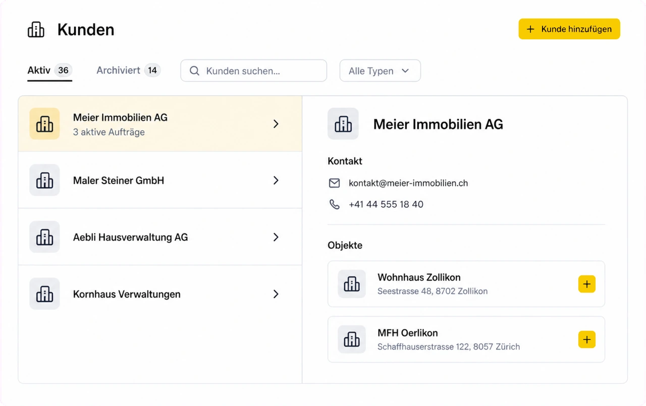 Kundenverwaltung und Stammdaten