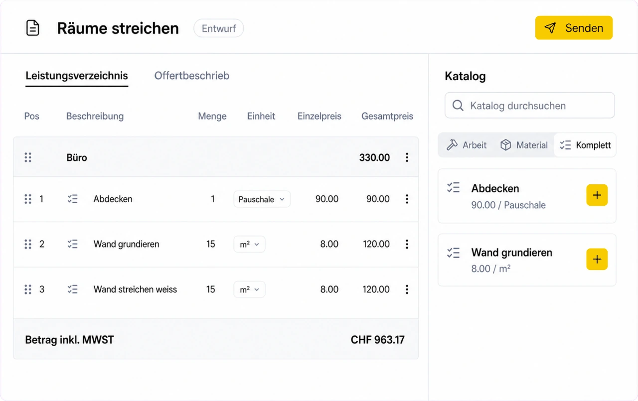 Offerten und Rechnungen